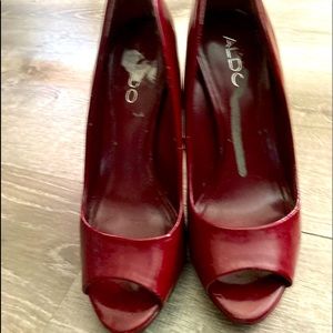 Aldo patent high heel pumps
